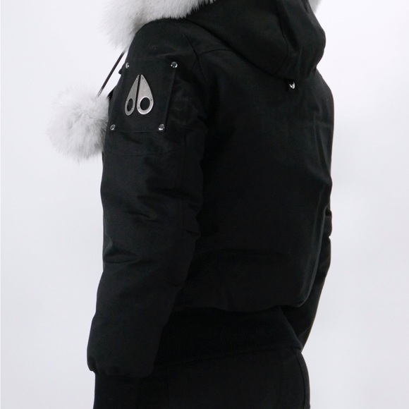 WOMENS DOWN BOMBER DEBBIE - BLACK/NATURAL - Picture 4 of 5